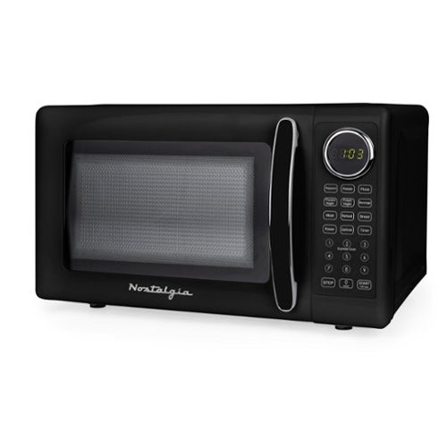Nostalgia - Retro 0.7 cu. ft. Countertop Microwave - Black-Front_Standard 