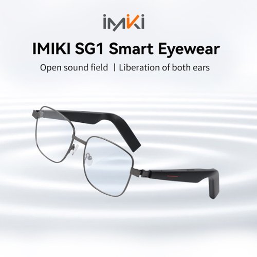 IMIKI SG1 Smart Audio Glasses, Bluetooth Smart Eyewear w/ Open Sound Field, Touch Control, Call Noise Reduction, Ergonomic Fit - Black WORLDWIDE DELIVERY