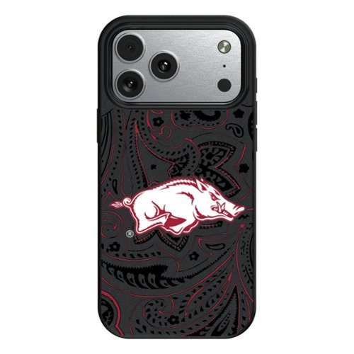 Keyscaper - NCAA - Arkansas Razorbacks Paisley iPhone Magnetic Bump Case - 16 Pro Max - Black-Front_Standard 