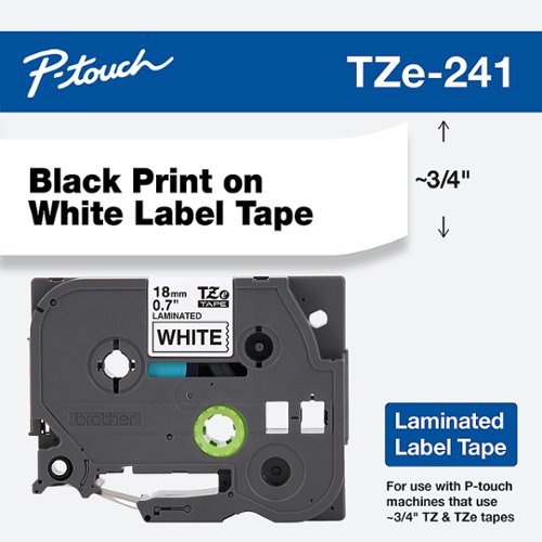  Brother - P-touch TZE-241 Laminated Label Tape - Black on White