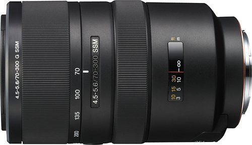 Sony - 70-300mm f/4.5-5.6 G A-Mount Telephoto Zoom Lens - Black-Front_Standard 