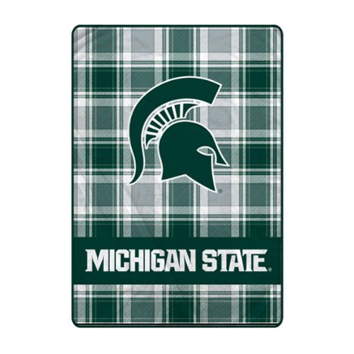 Pegasus - Michigan State Spartans 66" x 95" Oversized Plaid FAN-mily Ultra Cozy Blanket - Multicolor-Front_Standard 
