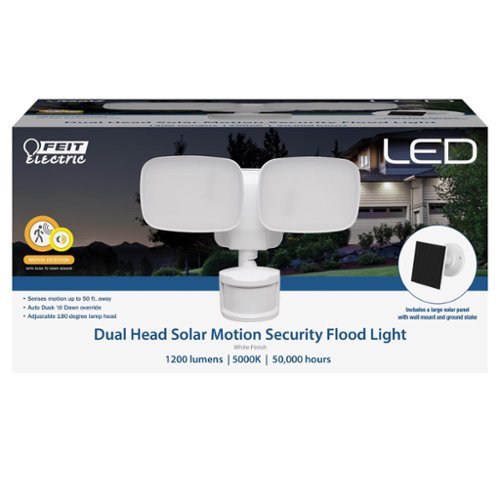 FEIT ELECTRIC - Feit LED Motion-Sensing Solar Powered LED White Security Floodlight-Front_Standard 