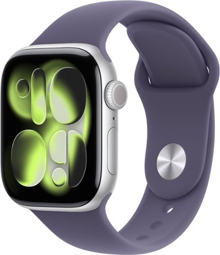 Apple Watch Series 11 (GPS+Cellular) 42mm Aluminum Case with Purple Fog Sport Band - S/M - Silver (AT&T) - (2025)
