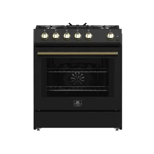 Front. Forno Appliances - Leonardo 5 Cu. Ft. Freestanding Gas Convection Range with LP Conversion Kit - Black.