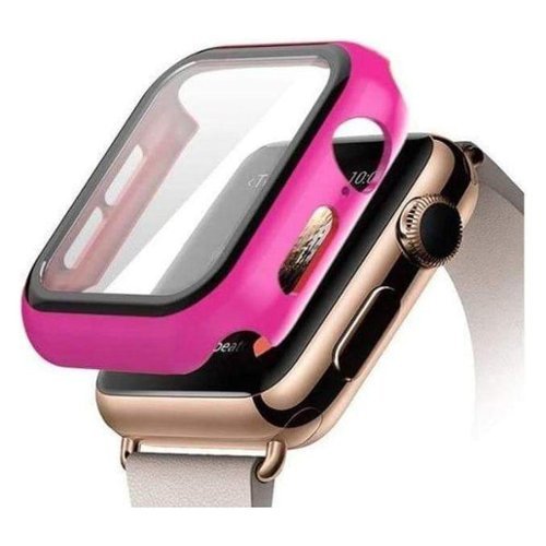 Entronix - Hard Case for Apple Watch Series Ultra 49mm with Built-In Screen Protector - Hot Pink-Front_Standard 