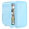 YASHE - 6L Mini Fridge, 8 cans, 110V AC/DC, portable thermoelectric cooler& warmerfor skincare, beverages, car - Blue-Front_Standard