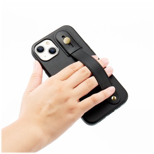 SaharaCase FingerGrip Series Genuine Leather Case with Magsafe for Apple iPhone 15 - Black SHOP ONLINE