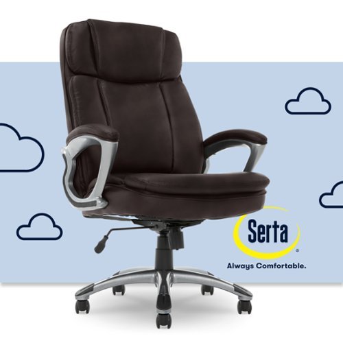 Serta - Fairbanks Bonded Leather Big and Tall Executive Office Chair - Chestnut