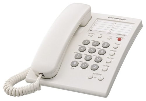 Panasonic - KX-TS550W Corded Phone System with Emergency Button - White-Angle_Standard 