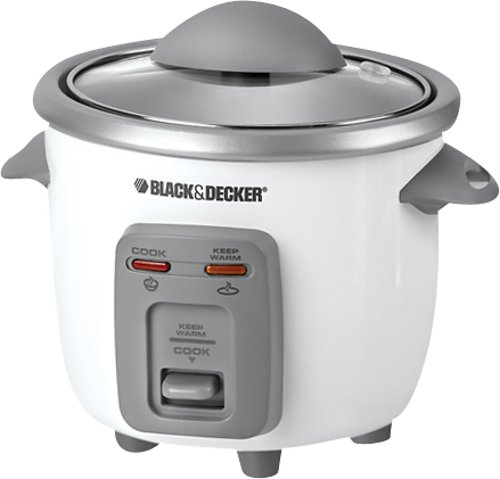  Black &amp; Decker - 6-Cup Rice Cooker &amp; Steamer - White