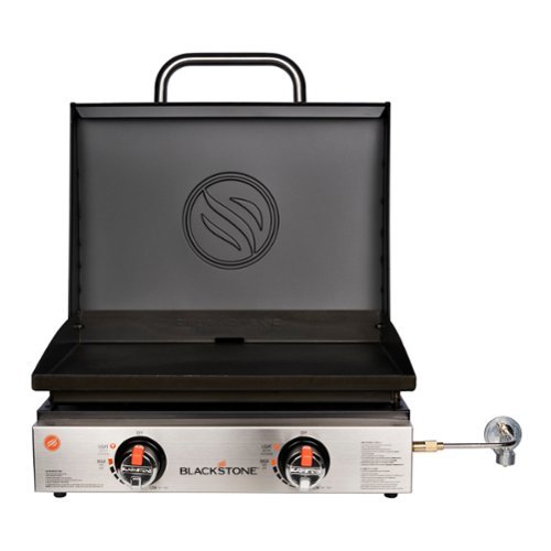 Blackstone - 22 In. Outdoor Countertop Griddle with stainless Steel Front - Black-Angle_Standard 