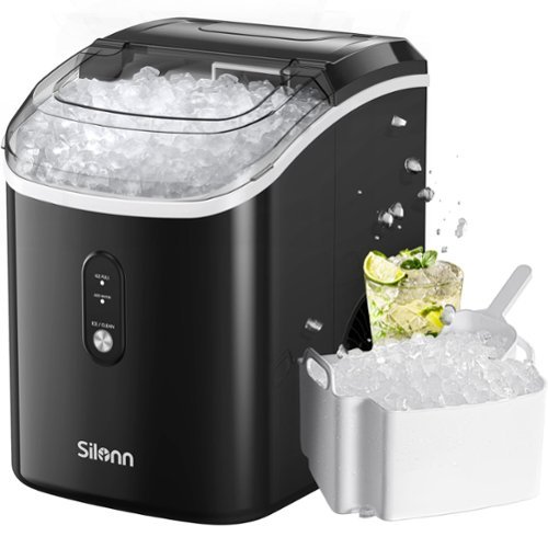 Silonn - Countertop/Portable 33lb Nugget Ice Maker, Chewable Ice Machine with Cooler Bag, Self-Cleaning Quiet Operation - Gray-Front_Standard 