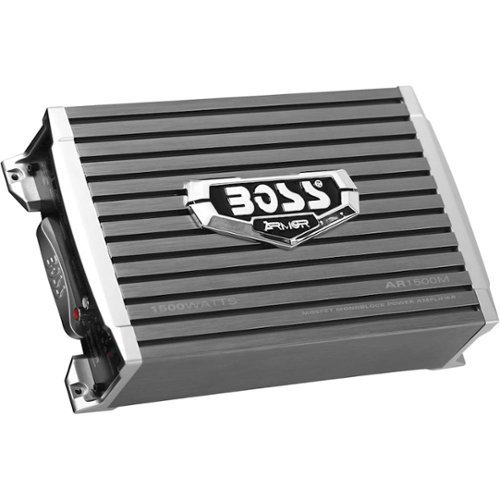 BOSS Audio - Armor 1500W Class AB Mono MOSFET Amplifier with Variable Low-Pass Crossover - Black and Chrome