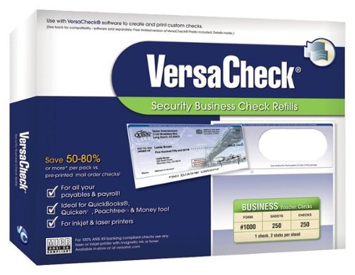  VersaCheck - 250-Count Form 1000 Security Business Check Refills - White