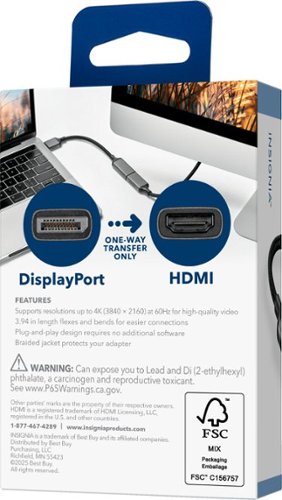 Insignia™ DisplayPort to HDMI Adapter - Black BUY IN EUROPE