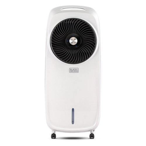 Black+Decker - Evaporative Air Cooler, Portable Air Cooling Fan with 2-Gallon Water Tank - White-Front_Standard 