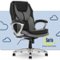 Serta - Amplify Work or Play Ergonomic High-Back Faux Leather Swivel Executive Chair with Mesh Accents - Black and Gray-Front_Standard