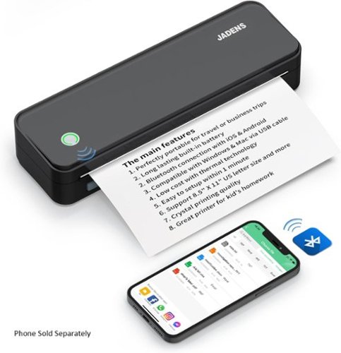 JADENS - Portable Wireless A4 Printer - Black