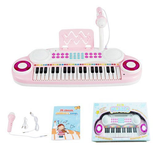 Costway 37-Key Toy Keyboard Piano Electronic Musical Instrument Pink - Pink