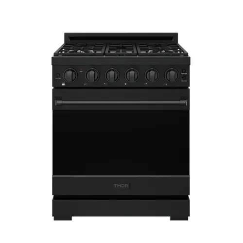 Front. Thor Kitchen - Gordon Ramsay Series by Thor Kitchen 4.55 Cu. Ft Freestanding Gas Range - Black.
