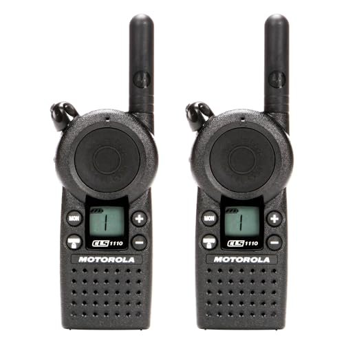 2 x Motorola CLS1110 Two Way Radio Walkie Talkies (UHF) - Black-Front_Standard 