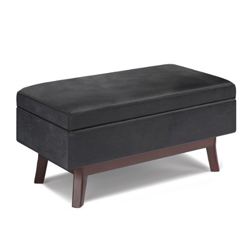 Simpli Home - Owen Small Rectangular Storage Ottoman - Distressed Black-Front_Standard 