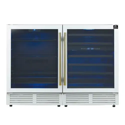 Front. Forno Appliances - Gemello 52-Bottle Side-by-Side Wine and Beverage Cooler - White.
