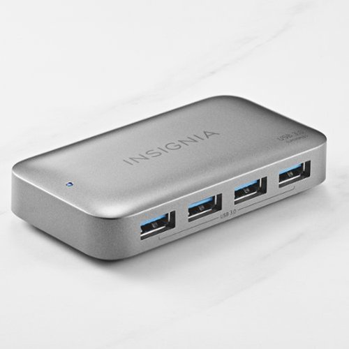 Insignia™ 4-Port USB 3.0 Powered Hub - Metallic Gray SHOP ONLINE