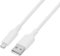 Best Buy essentials™ - 6’ Lightning to USB Braided Charge-and-Sync Cable - White-Front_Standard