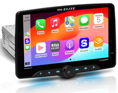 BOSS Audio - BOSS Elite Single-DIN Car Stereo Apple CarPlay Android Auto, 9-Inch Floating Touchscreen, Sirius XM-Ready, Bluetooth - Black