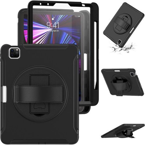 SaharaCase Raider Series Heavy Duty Hand Strap Case for Apple iPad Air 11'' M3/M2 and iPad Air 10.9'' (4th and 5th Gen) - Black GLOBAL SHIPPING