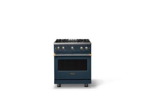 Viking - 30 in. Wide Pro 5 Series 4.0 Cu. Ft. Freestanding Sealed 4 Burner Gas Convection Range - Squall/Brushed Brass - Squall