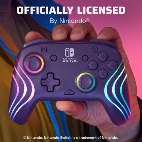 PDP Afterglow Wave Wireless RGB Gaming Controller for Nintendo Switch, Nintendo Switch 2 - Purple GLOBAL SHIPPING