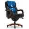 La-Z-Boy - Big & Tall Executive Office Chair with Lumbar Support Leather Ergonomic Reclining Office Chair with Padded Arms - Black / Chestnut-Front_Standard