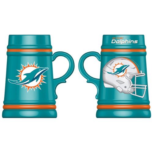 Evergreen Enterprises - Miami Dolphins 24oz. Ceramic Stein Cup with Gift Box - Multicolor-Front_Standard 