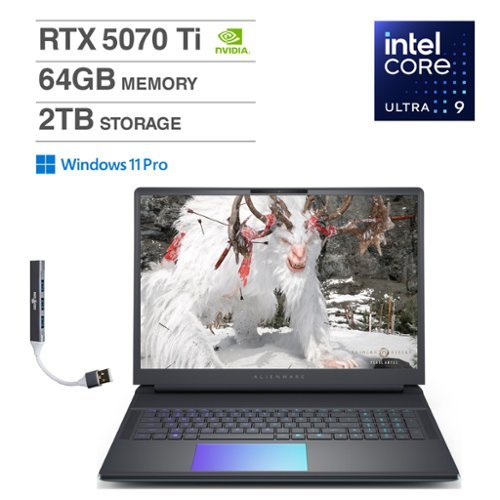 Alienware - 18 Area-51 Laptop 18 WQXGA (Intel Ultra 9- 275HX, 64GB DDR5, 2TB PCIe SSD, Win 11 Pro) w/USB Hub - Liquid Teal-Front_Standard 