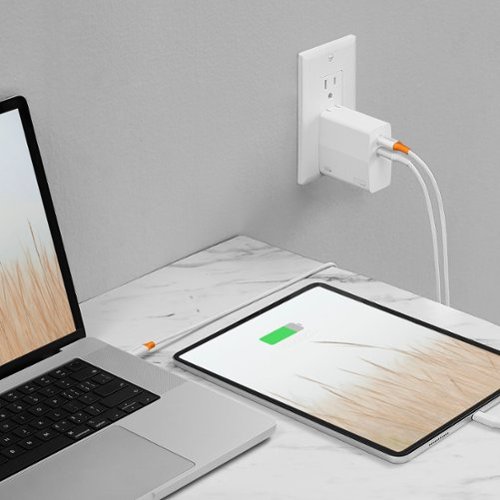 Insignia™ 140W 2-Port USB-C GaN Wall Charger for Surface Pro (latest model), MacBook Pro, iPad & other USB-C Devices - White BUY ONLINE