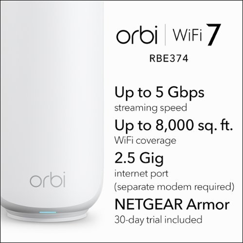 NETGEAR Orbi 370 Series BE5000 Dual-Band Mesh Wi-Fi 7 System (4-pack) - White WORLDWIDE DELIVERY