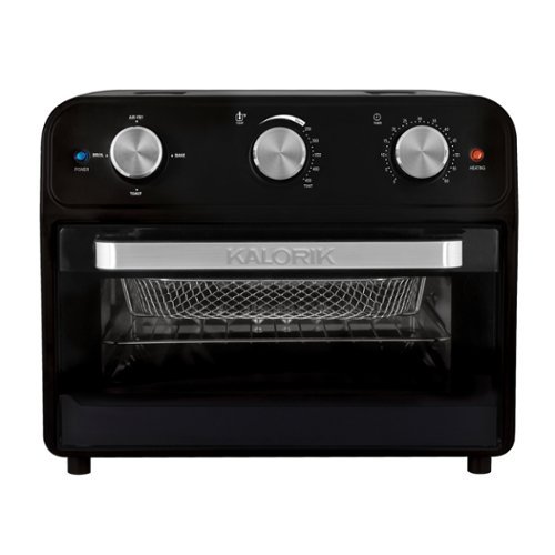 Kalorik - 22qt Analog Air Fryer Toaster Oven - Black-Front_Standard 