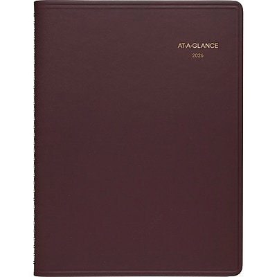 AT-A-GLANCE - 2026 8.25" x 11" Weekly Appointment Book Planner, Faux Leather Cover - Wine Stone-Front_Standard 