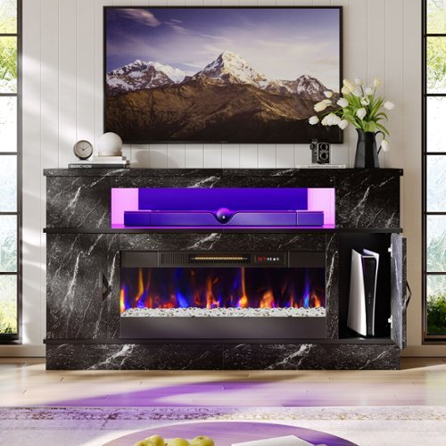 Bestier - Electric Fireplace TV Stand for TVs up to 70" - Black