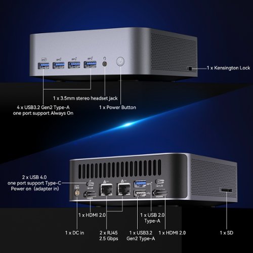 【ZUMI】GEEKOM GT1 mega Core U9-185h GEEKOM GT1 Mega AI Mini PC, 14th Intel Ultra U9 185H, 32GB DDR5