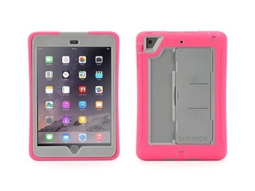  Griffin - Survivor Slim Case for Apple® iPad® mini, iPad mini 2 and iPad mini 3 - Pink/Mineral Gray