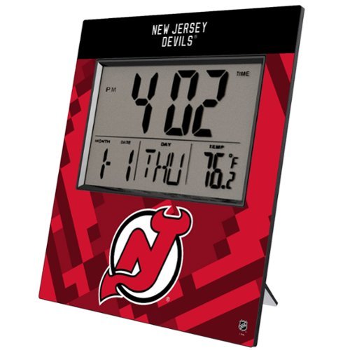 Keyscaper - New Jersey Devils Color Block Digital Desk Clock - Multicolor-Front_Standard 