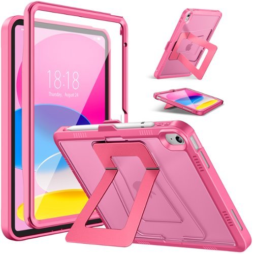  DTTO - Rugged Case with Stand &amp; Screen Protector for iPad 10th Gen 10.9" (2022) / 11th Gen 11" (2025) - Hot Pink