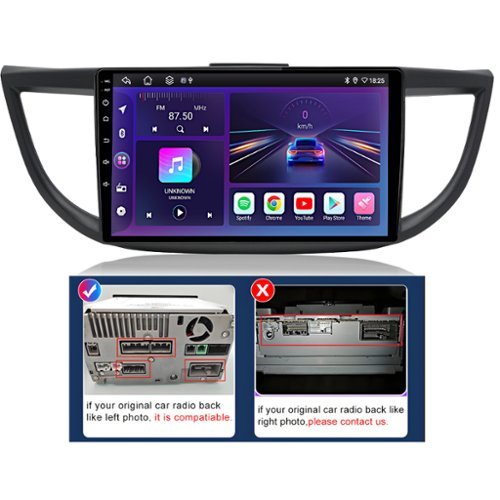 Junsun - 10" 6+128GB Android 15 carplay Car Stereo Radio GPS Navi WIFI FM BT For Honda CRV-2 2012-2016 High-end Configuration - Black-Front_Standard 