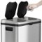 iTouchless - 16-Gal. Touchless Recycle Trash Can - Stainless Steel-Left_Standard