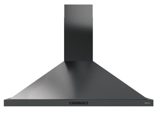Zephyr - 36 inches - Convertible - Wall Range Hood - Black Stainless Steel-Front_Standard 
