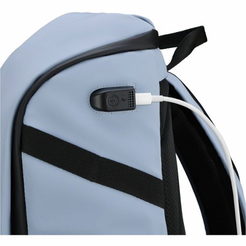 Swissdigital Design LAMONE L LED TSA-Friendly Water-Resistant Backpack With USB Charging Port RFID Protection and Fits Up to 16″ Laptop - Light Blue BUY ONLINE